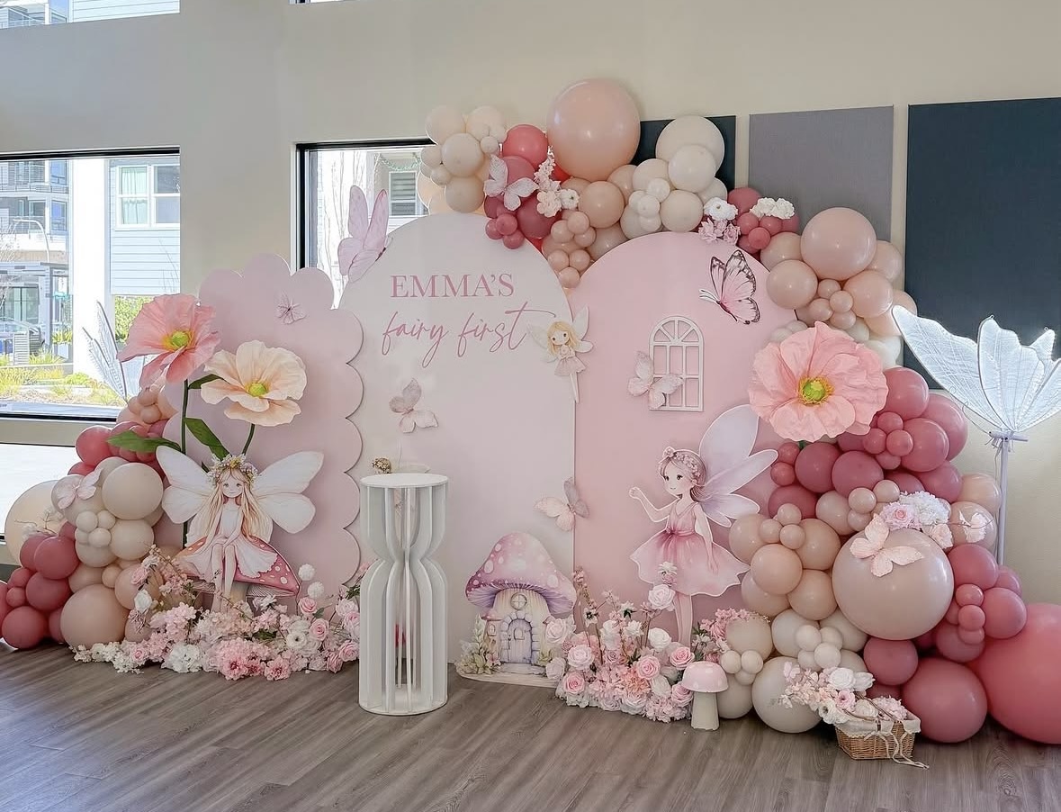 Fairy First Pink Floral Backdrop