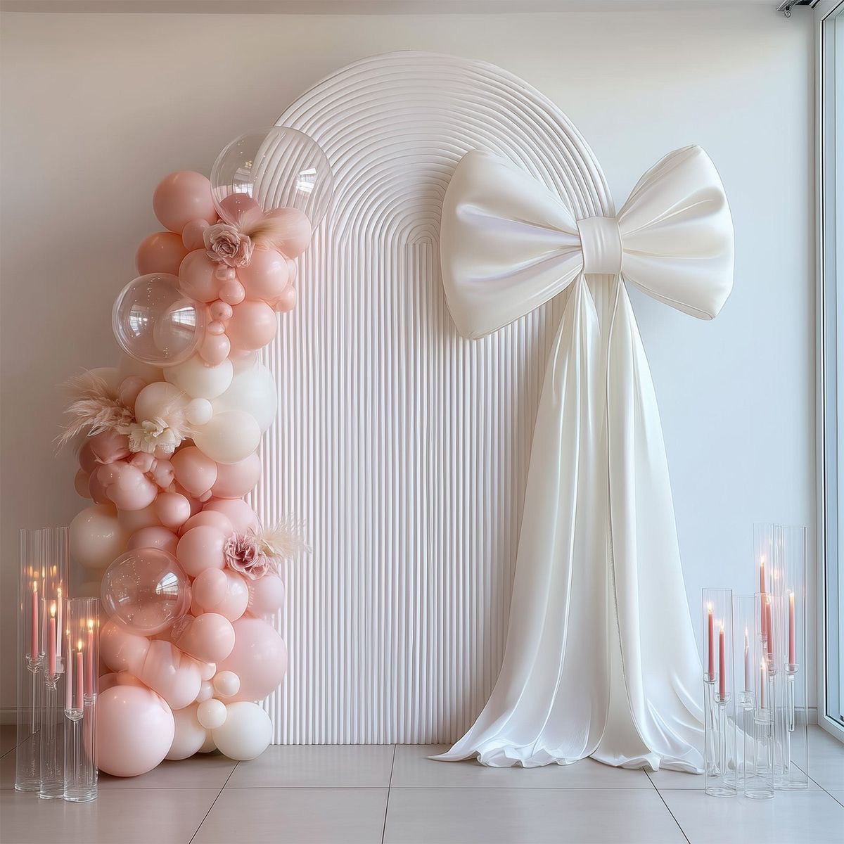 Pink & Clear Balloon Arch