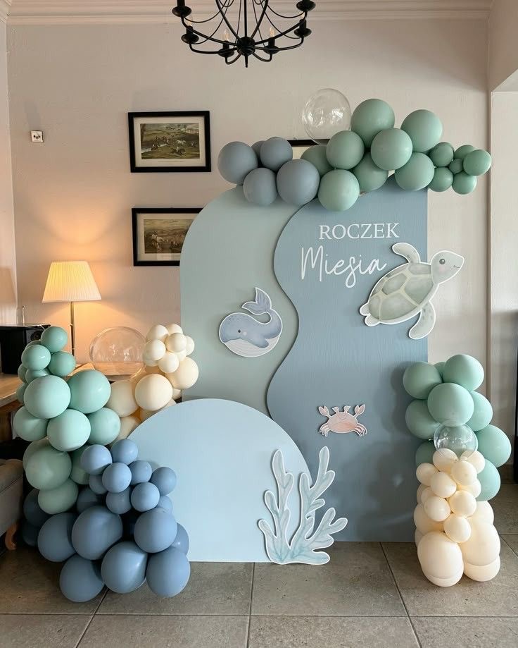Ocean Whale & Turtle Backdrop