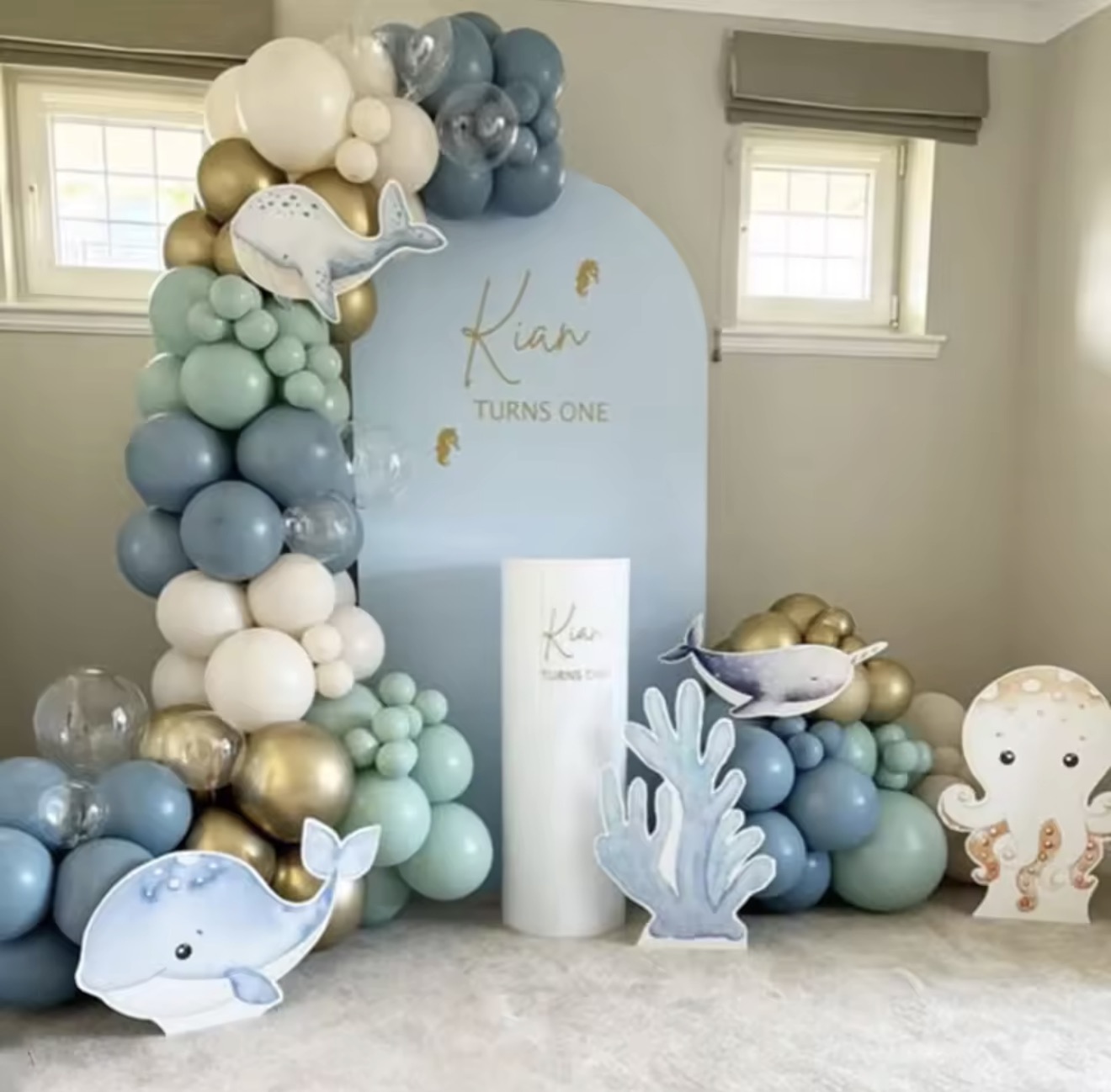 Under the Sea Blue & Green Backdrop