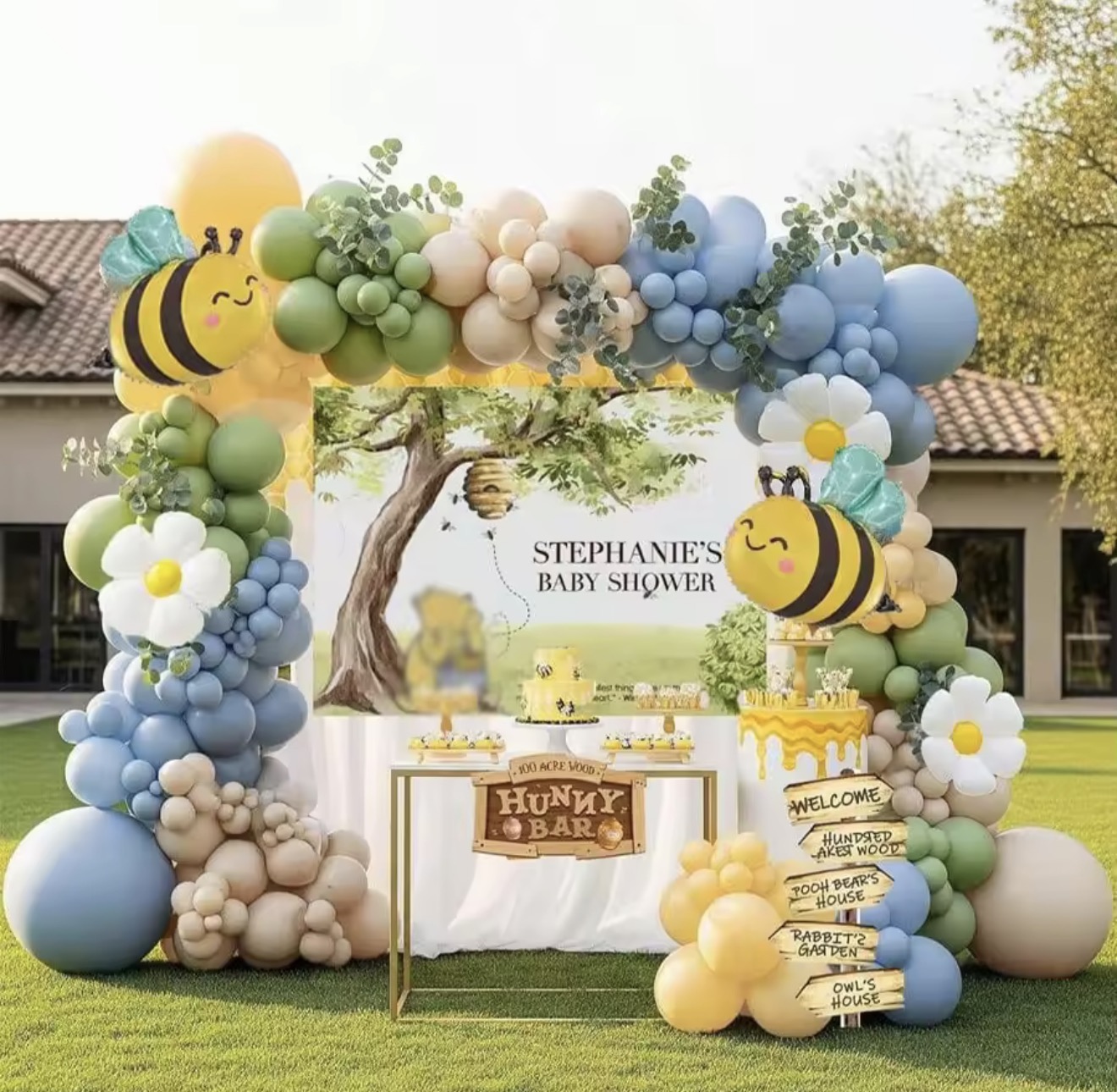 Bee & Sunflower Baby Shower Backdrop