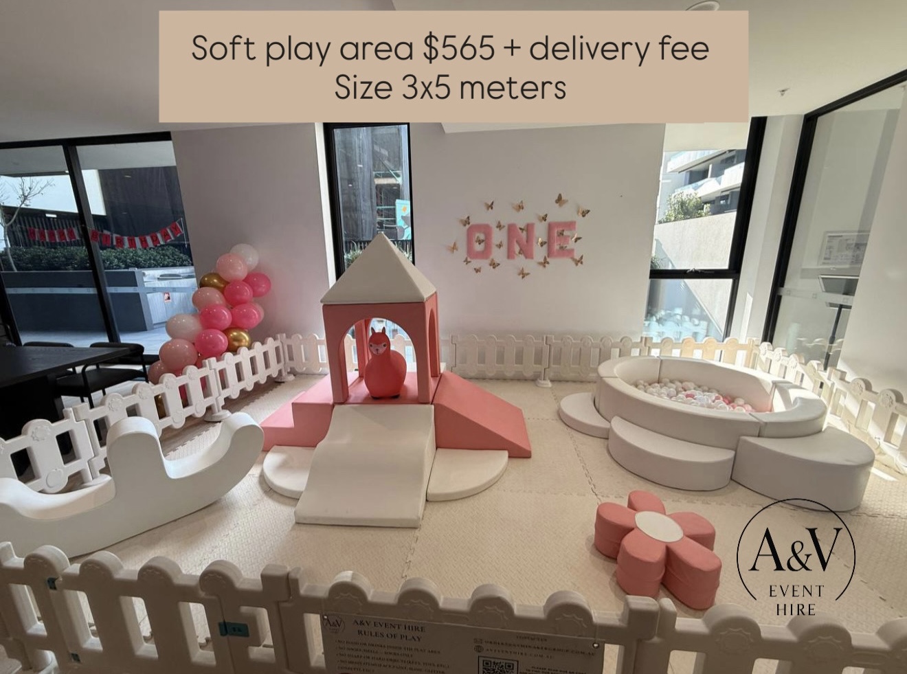 Pink Dream soft play package, 3×5 meters