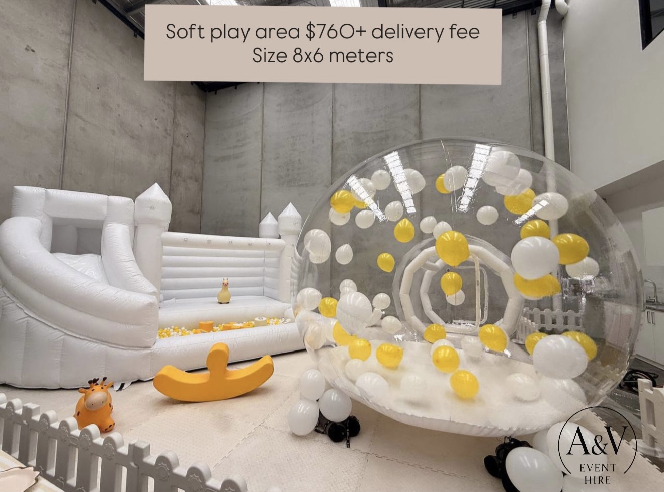 Lemon Bubble soft play set, 8×6 meters