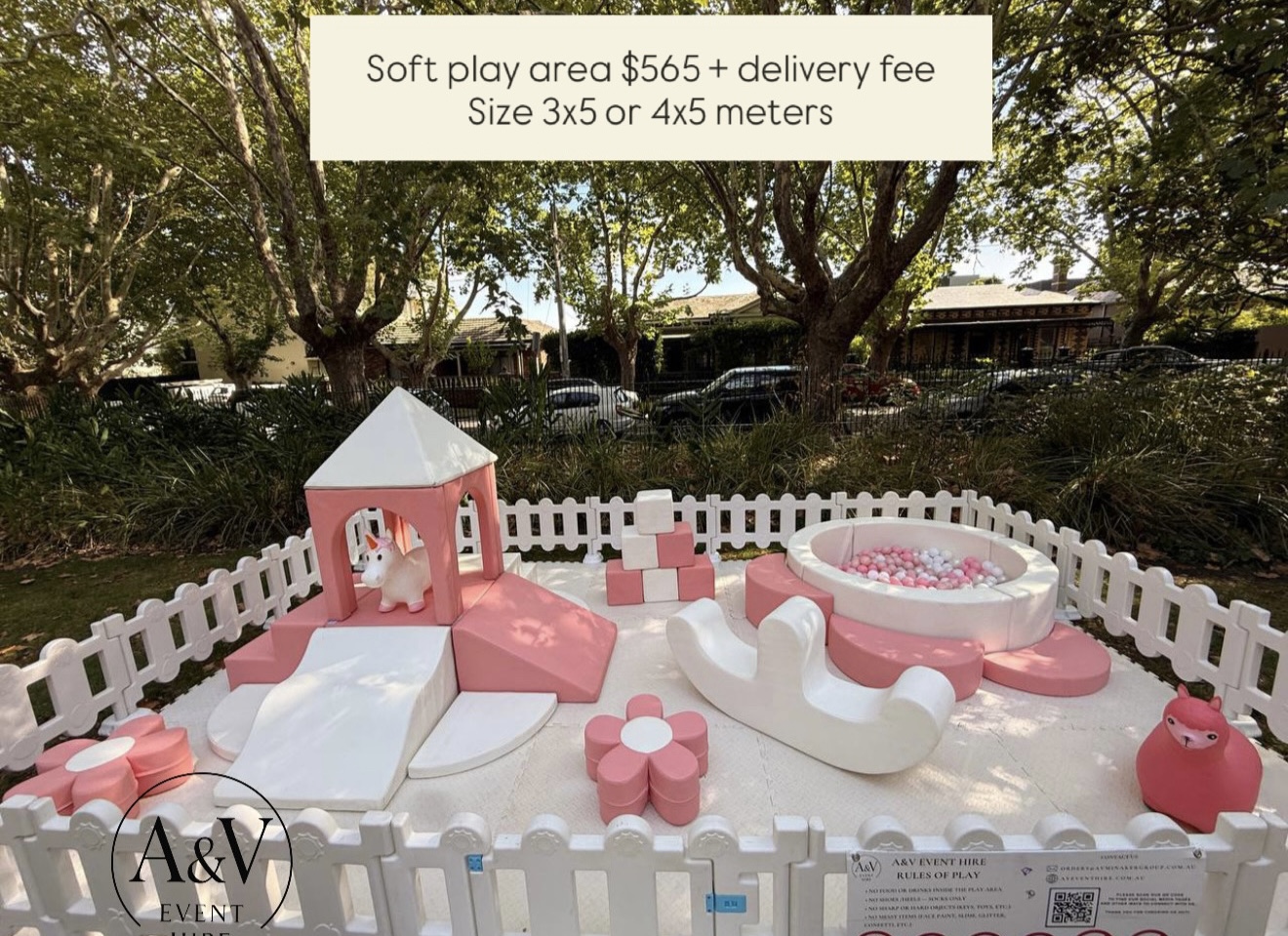 Blossom Cottage soft play set, 3×5 or 4×5 meters
